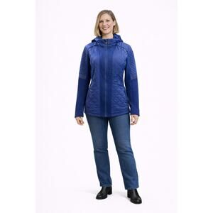 Athleta Quilted Puffer Jacket Coat Blue Size Medium
